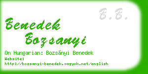 benedek bozsanyi business card