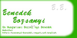 benedek bozsanyi business card